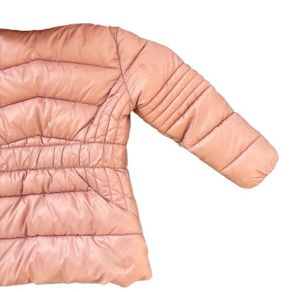 MICHAEL MICHAEL KORS Pink Little Girl’s Belted Hooded Puffer Coat Size 3T Fur - Picture 9 of 10